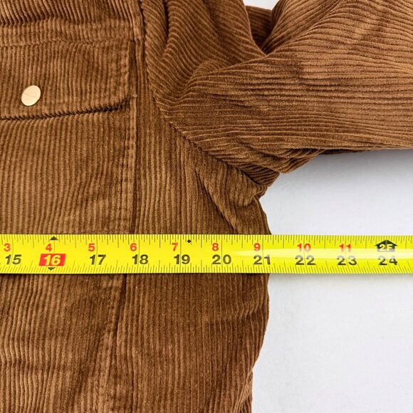 Me Jane Women's Faux Fur Lined Zip/Snap Button Brown Corduroy Jacket Large NWT - Picture 9 of 10